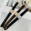 Women'S Watch Women'S Rectangular Simple Retro Style Diamond-Encrusted Leather High-Value Women'S Watch