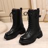 Fashion AIYUQI Women Boots Large Size Genuine Leather Thick Wool Warm Winter Biker Boots Women British Style Women Snow Boots