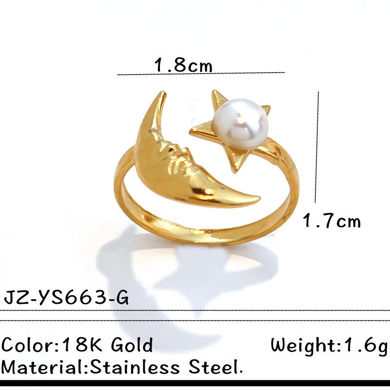 Ocean Starfish Shell Open Rings For Women Stainless Steel Ring Summer Beach Aesthetic Waterproof Jewelry Gift