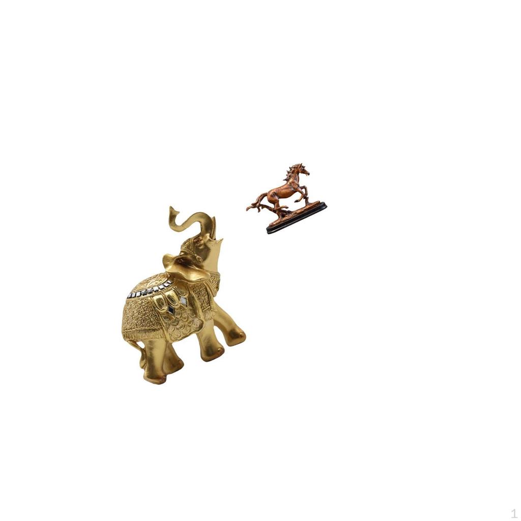 Resin Animal Sculpture Figurine Artwork Collectible Ornament Elephant Horse Statue Decorative Art