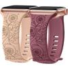 2x Bracelet for Apple Watch Series Ultra 2, 10, 9 8 SE 7 6 5 4 3 2 1 46mm-45mm-44mm-42mm-49mm TPU Sunflower Pattern Nude/Purple