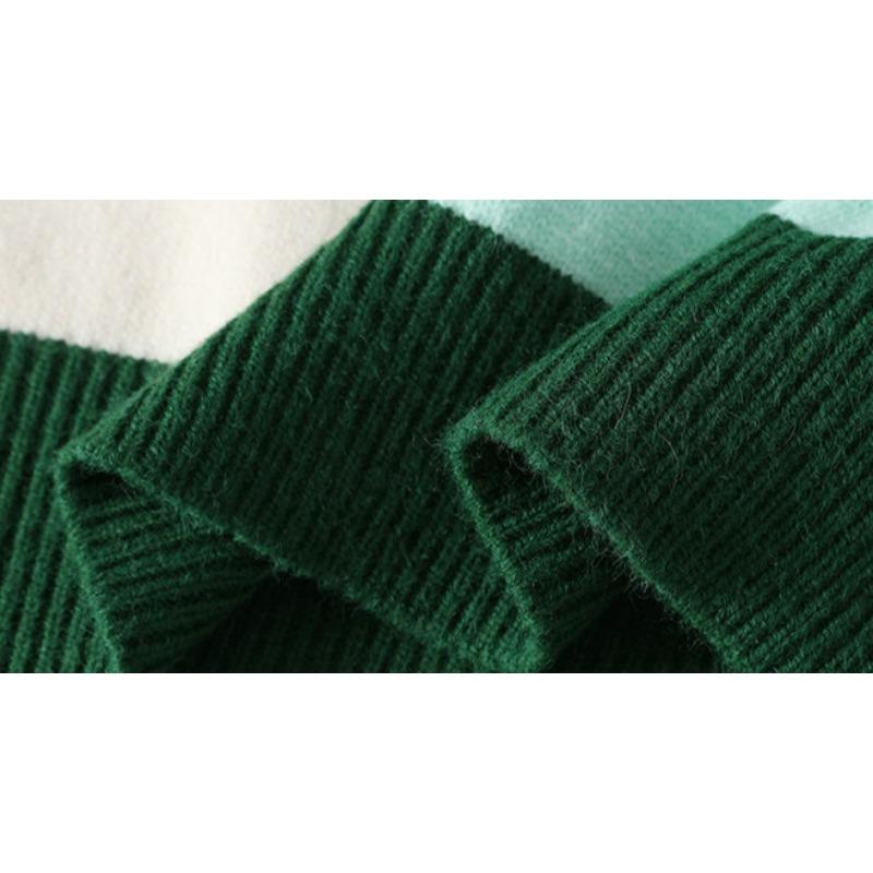 Autumn and Winter Warm Men's Sweater Street Fashion Patchwork Color New Casual Pullover Turtleneck Warm Loose Top