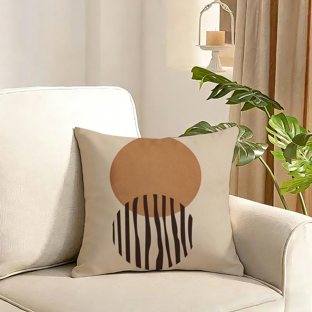 Boho Matisse Coral Lines Cushion Cover Reversible Plush Pillow Cover Soft Fluffy Home Decor for Sofa Bedroom