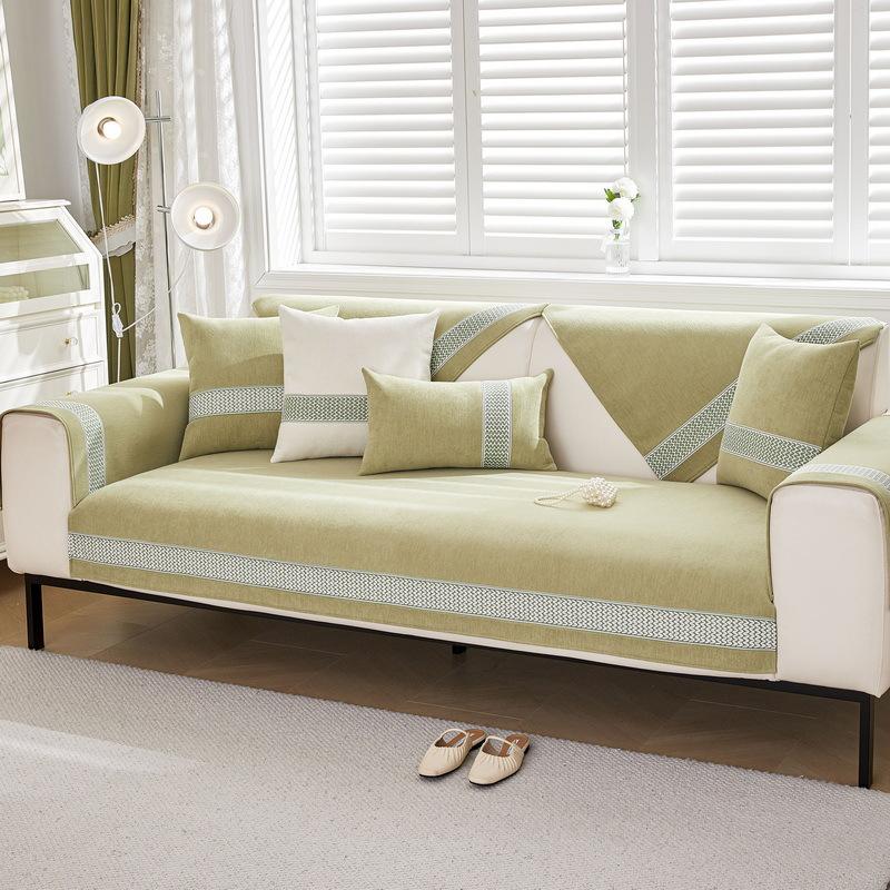 

Cream Wind Sofa Cushion Universal In All Seasons French Skirt Sofa Cover Simple Non-Slip Chenille Seat Cushion Cover Cloth Towel 70*70cm