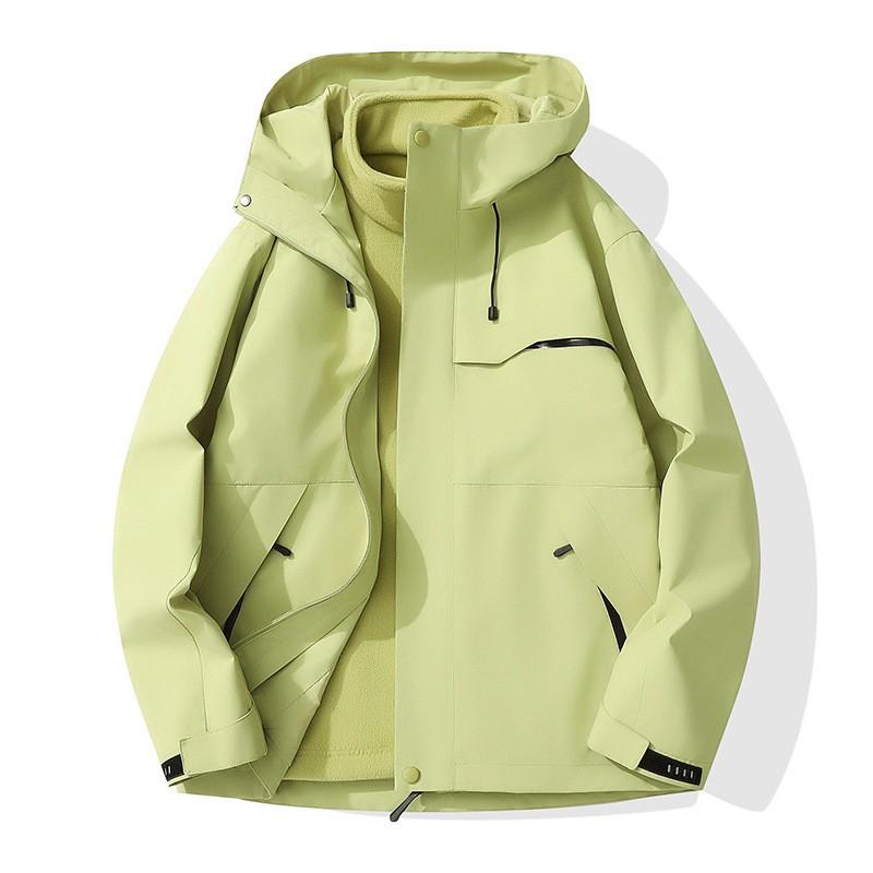 Men Women 3-in-1 Waterproof Windproof Hiking Jacket With Removable Inner Layer Outdoor Shell Coat