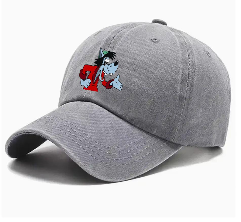 Wolf Oma Basecap Sonnenschutz Cartoon Cartoon TV-Animation Gewaschen Hip Hop Hut Männer und Frauen Streetwear Basecaps