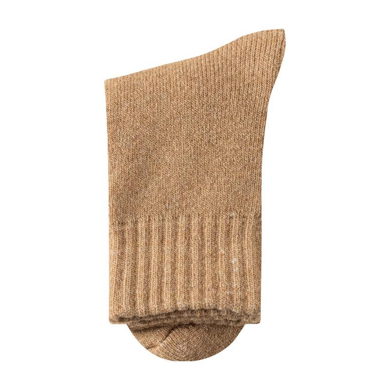 Men's Autumn and Winter Added Velvet and Thick Wool Circle Solid Color Wool Floor Socks