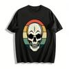 Vintage Skull Print Casual Crew Neck Short Sleeve T-Shirt Pure Cotton T-shirt