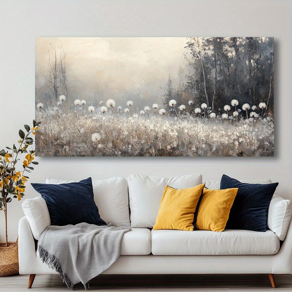 

Canvas Wall Art Mountain Lake Landscape Modern Abstract Painting Frameless Picture Living Room Bedroom Office Home Decoration 20x40cm No Framed