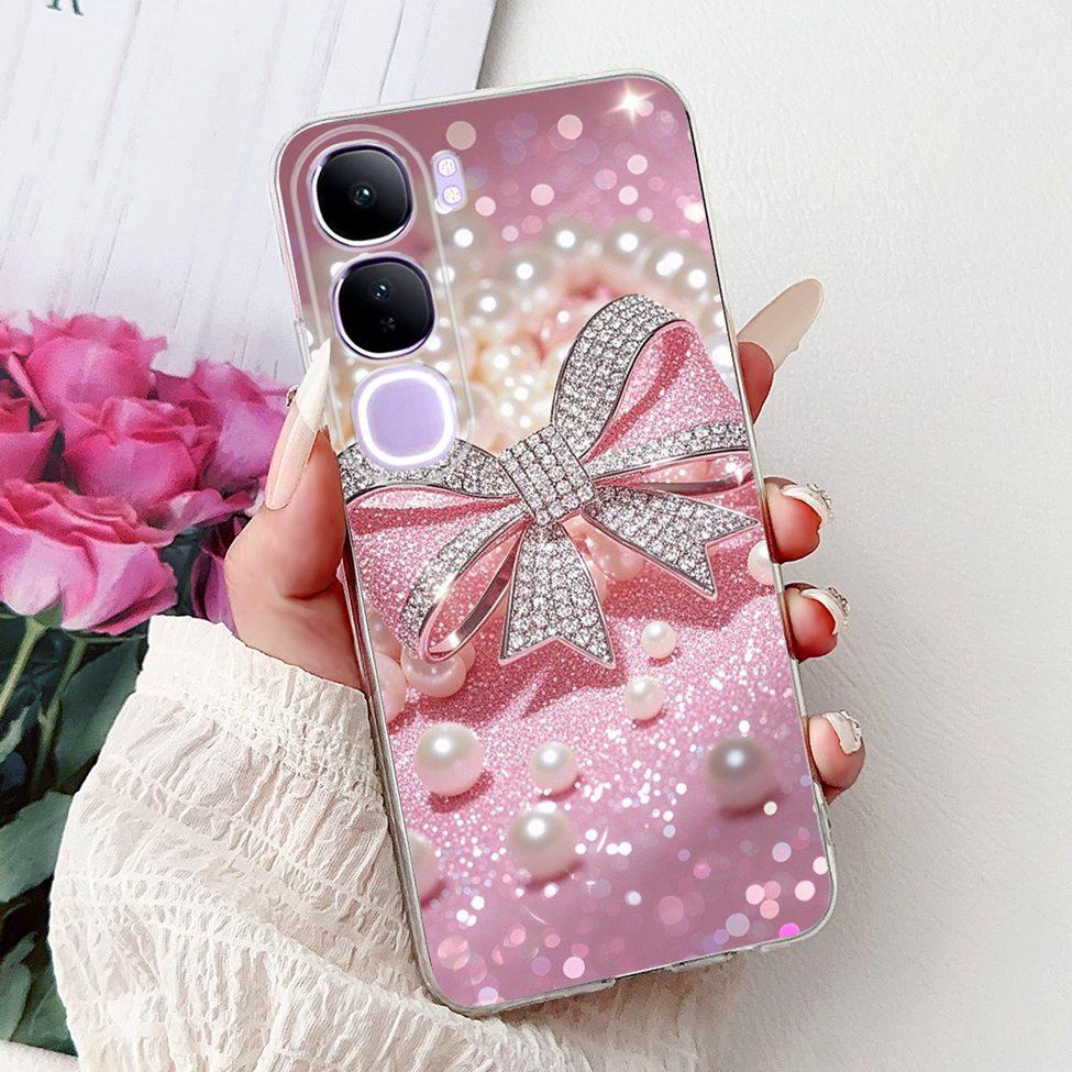 For Vivo V40 Lite 5G IDN Case V2417 Clear Cute Cat Fashion Butterfly Love Painted Soft Phone Case For Vivo V40 Lite 4G IDN Cover