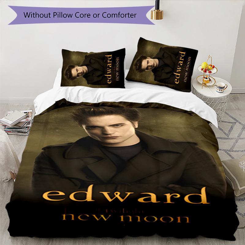 Juego de Ropa de Cama Edward Cullen de 3 Piezas Funda Nórdica con Cierre Incluye 1 Funda Nórdica y 2 Fundas de Almohada para Todas las Estaciones Decoración de Dormitorio Hogar Dormitorio Universitario
