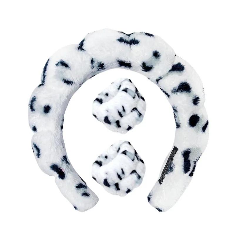 3pcs Sponge Spa Headband with Wristbands for Washing Face Wide Padded Headband Skin Care Makeup Removal Shower for Women Girls
