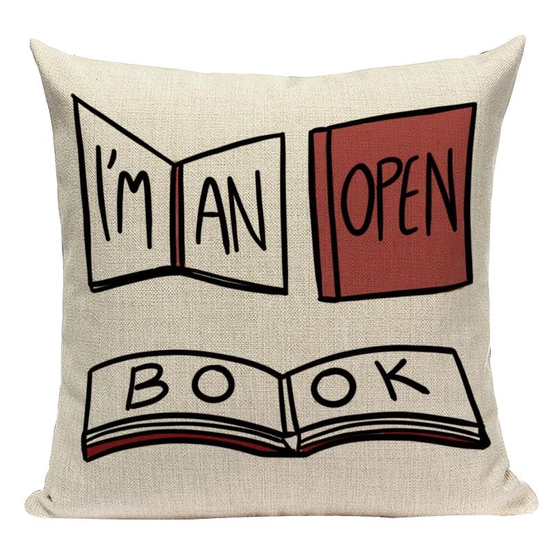 Cute Letter Print Pillow Case Square Cushion Cover Decorative For Sofa Bedroom Living Room Seat Car Office Home Decor