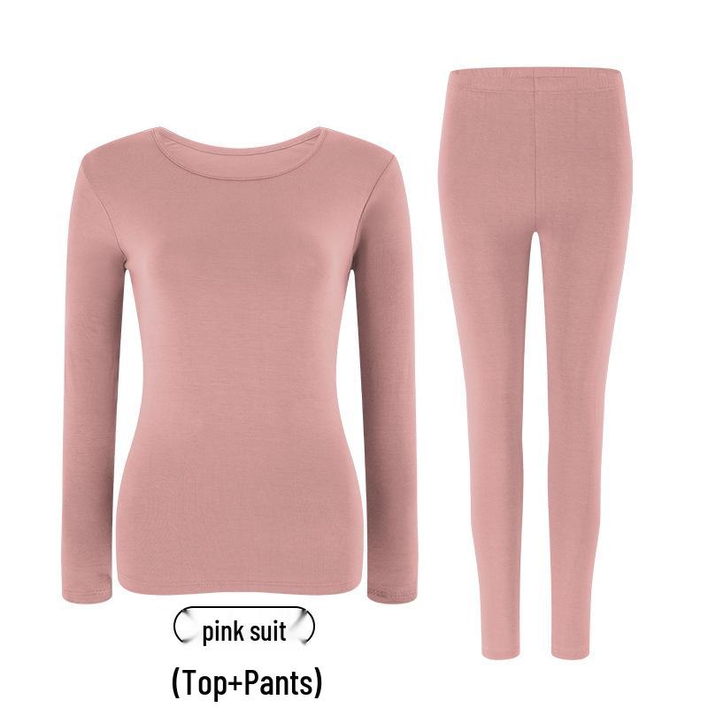 Women's Modal Body Shaping Autumn Knitwear Set: Warm Long Sleeve Top & Pants