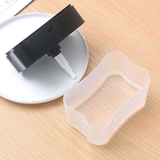 2 in 1 Kitchen Sink Soap Liquid Dispenser Box Easy Press Dishwash Liquid Box with Dishcloths Pot Sponge Brush