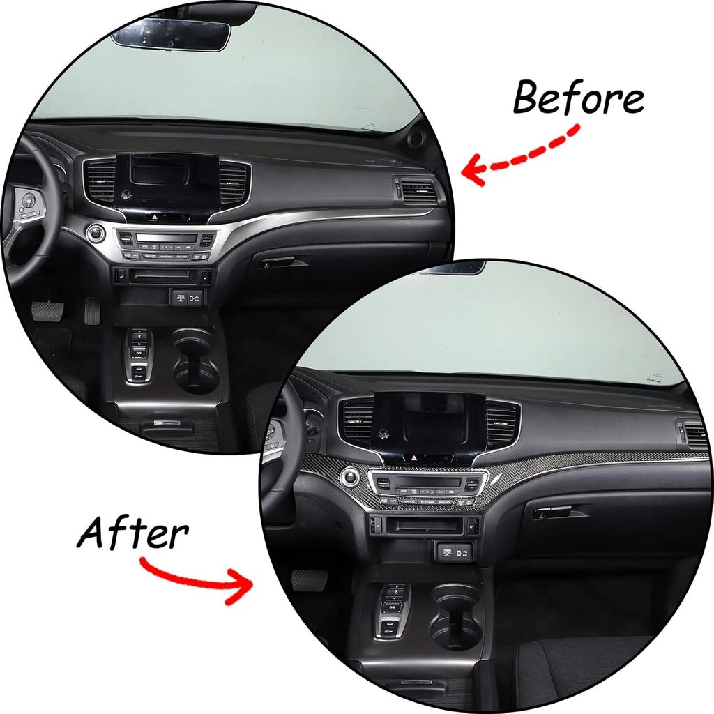 Mittelkonsolen-Panel-Zierleiste für Honda Pilot 2016-2022, Kohlefaser-Automobil-Mittelkonsolen-Abdeckungs-Aufkleber Schutzvorrichtung Innenzubehör
