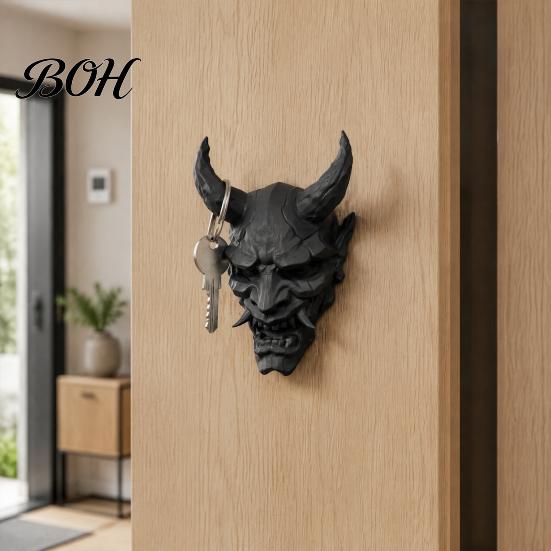 Gancho Durável de PLA Halloween Diabo Sombrio Parede para Chaves Chapéu Bolsa Toalha Roupas, Suporte Organizador Decorativo Gótico de Nicho Vintage Sala de Estar Quarto Banheiro