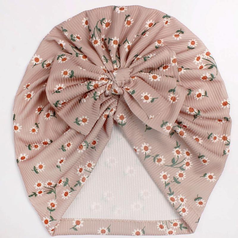 New Baby Bow Pullover Hat, Thin Creative Printed Children's Hat, Comfortable Baby Tire Hat