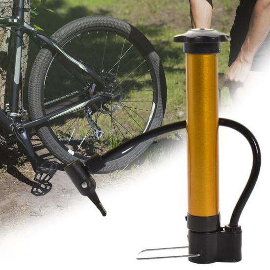 Basketball Manual Pump Mini High Pressure Bike Pump, Portable Air with Foldable Pedal Pedal, Aluminum Alloy Tire Inflator for Road Mountain