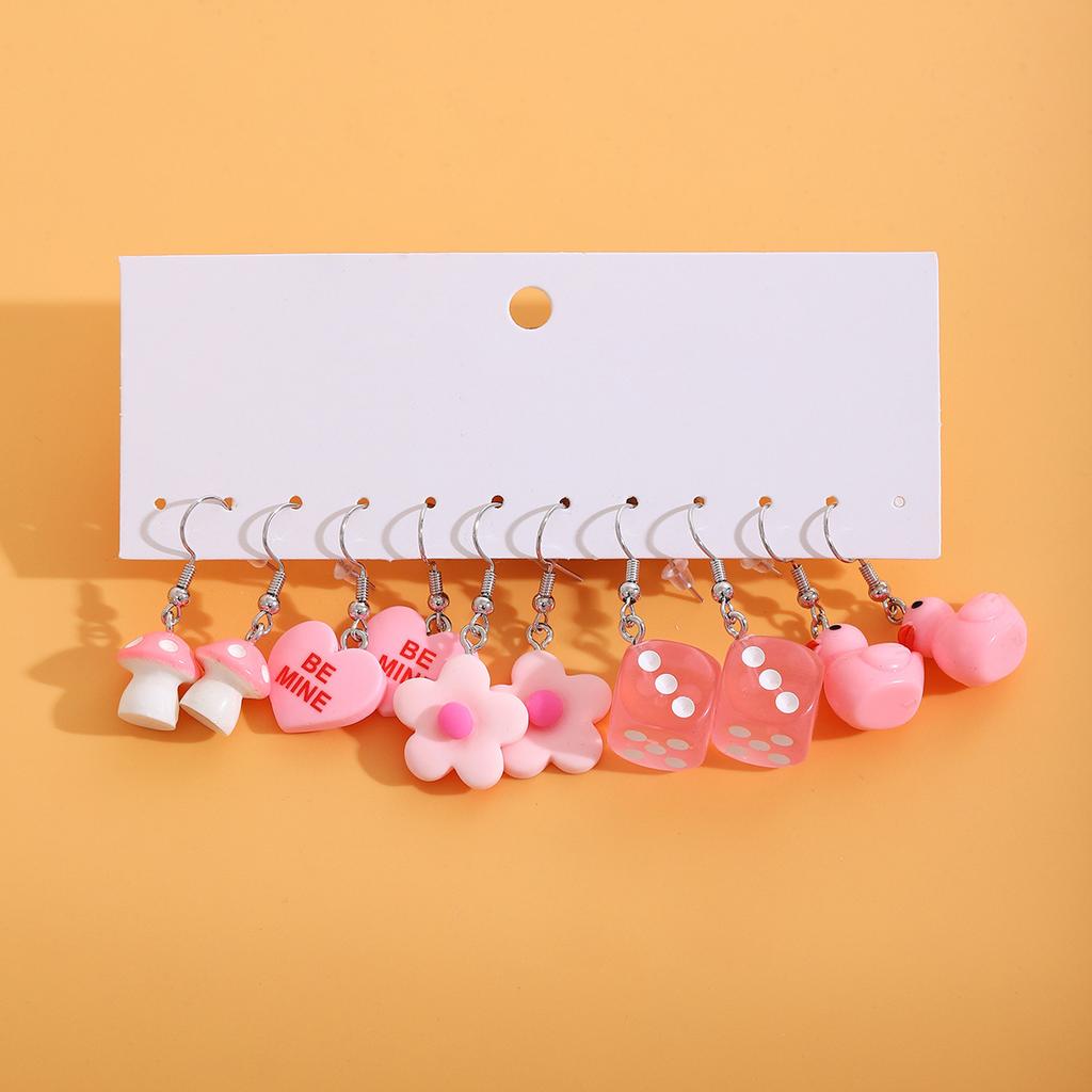 Creative Small Fresh Cloud Candy Ice Cream Earrings, Macaron Drift Bottle Design Temperament Ear Hook Set