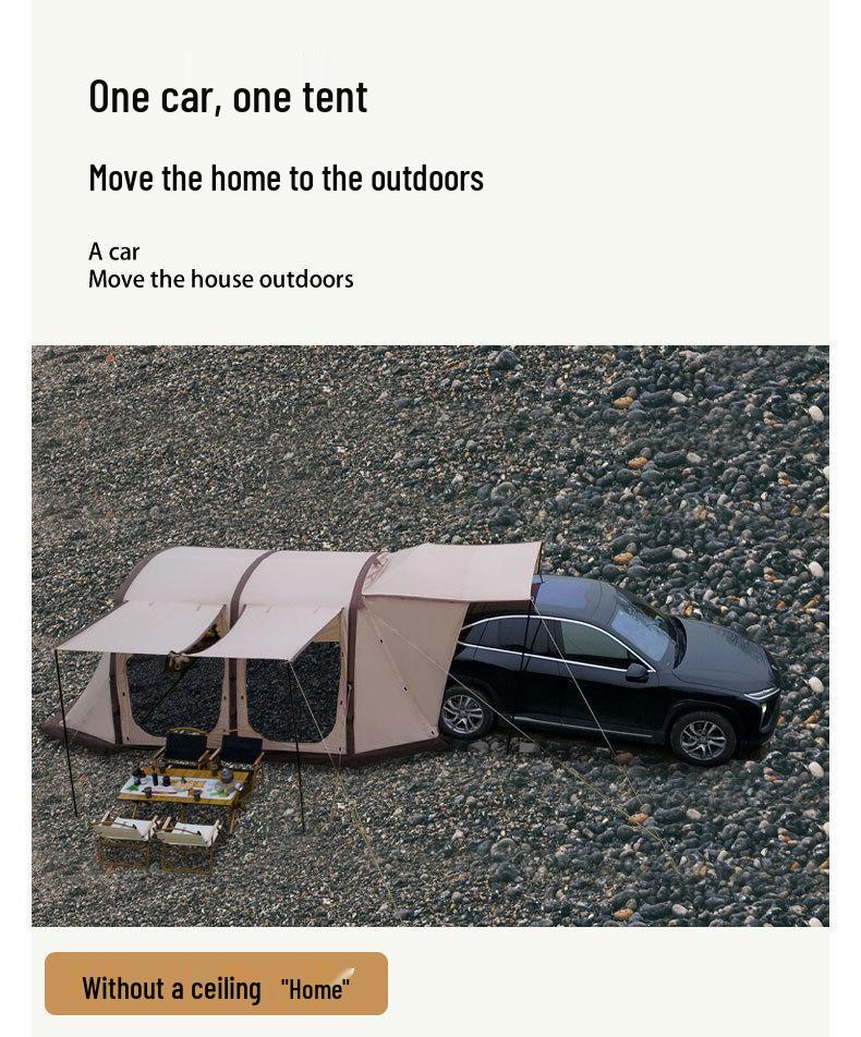 Inflatable Car Rear Tent: Thick Sun and Rain Protection Awning for Outdoor Camping