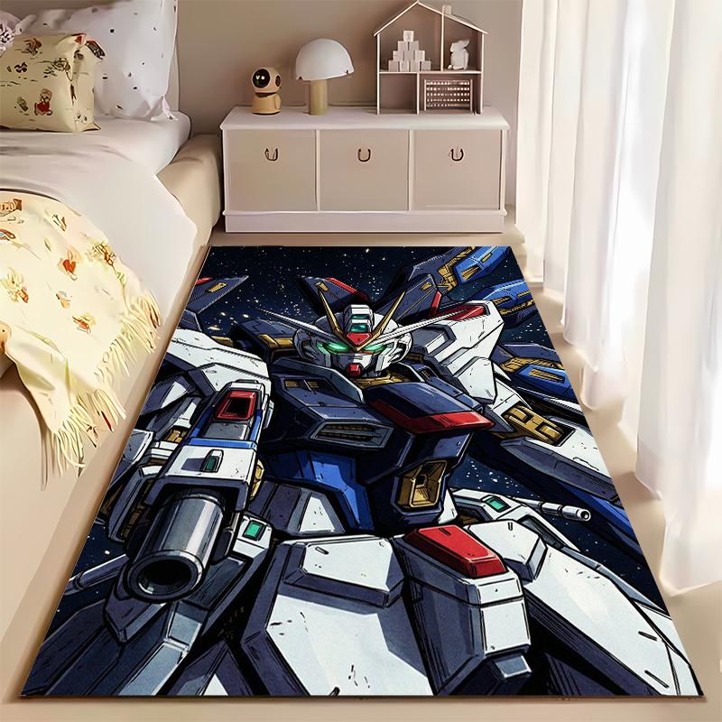 "Robot Mecha Design Cartoon Carpet for Living Room or Bedroom Decor" Suitable for use as an anti-slip for living room bedroom sofas