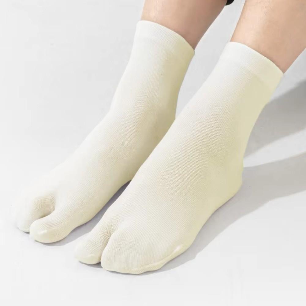 Thin Split Toe Sock Solid Color Mid-Calf Socks Japanese Style Tabi Toe Socks  Girls