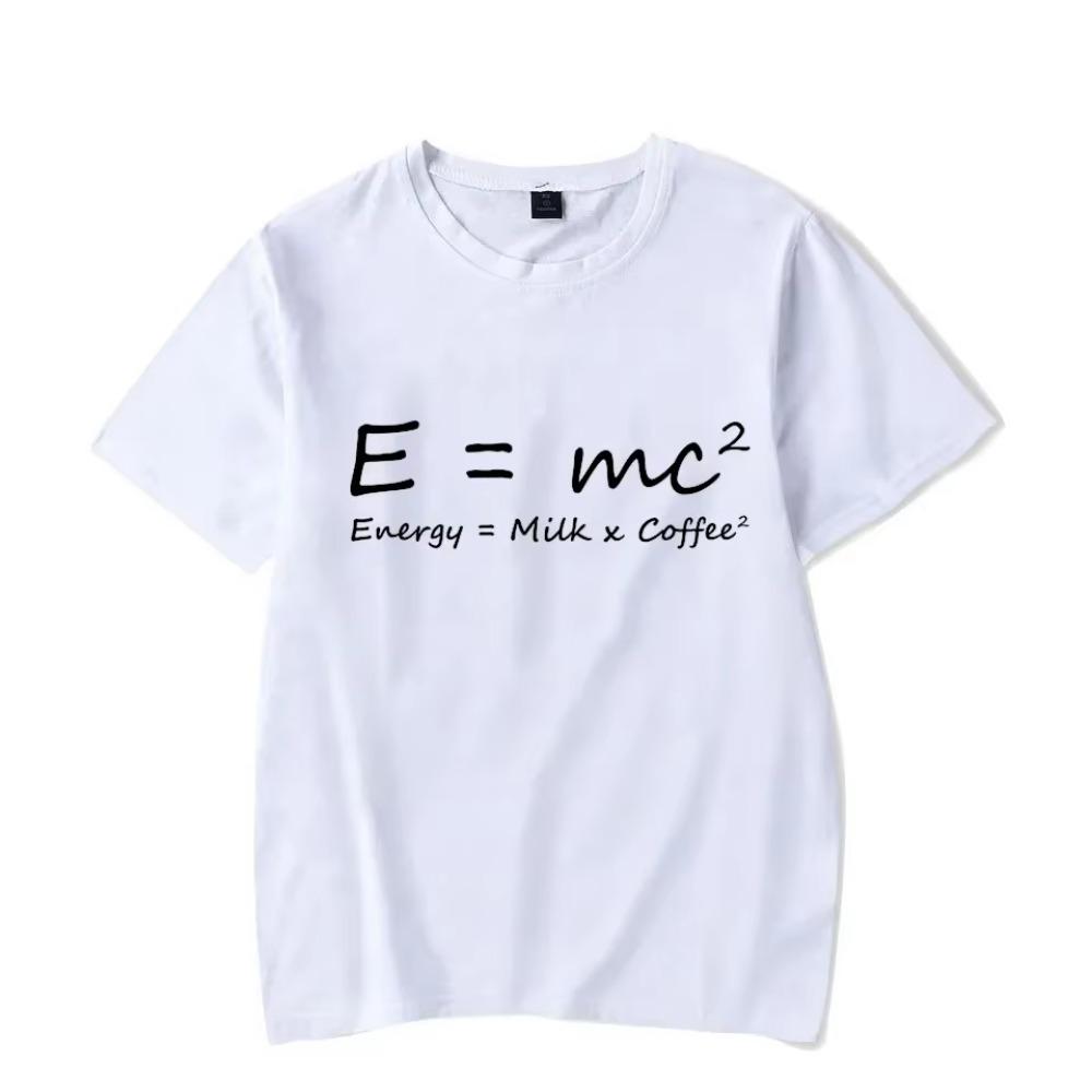 Funny Math Graphic T Shirts Mens Sport Tops Coffee Physic Energy Milk Coffee Equation Prints Men's T-shirt Oversize Streetswear