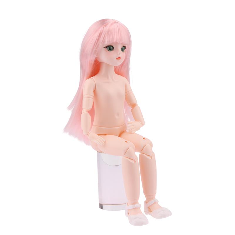 Bjd Doll Nude Haploid Multiple Removable Joints 30Cm 1/6 3D Grey Green Purple Blue Attractive Eyes Doll Girls Birthday Gift Toy