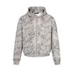 Felpa con cappuccio e zip oversize da uomo con stampa leopardata, stile streetwear retrò