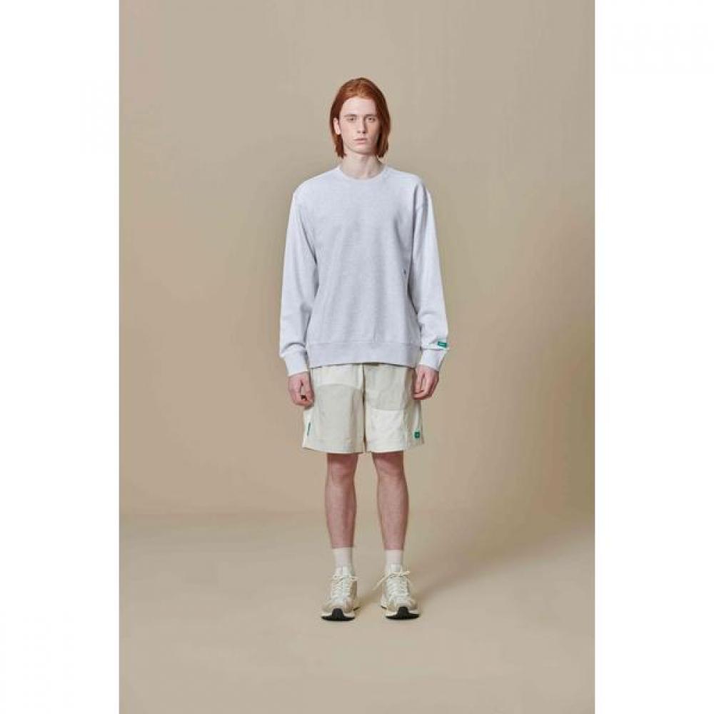 Animal Embroidery Patch Sweatshirt Melange Gray