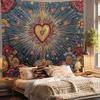 Large Glitter Heart Sequin Tapestry Wall Hanging Boho Boho Decor Backdrop Bohemian Art Maximalist Galaxy Print for Bedroom Livin