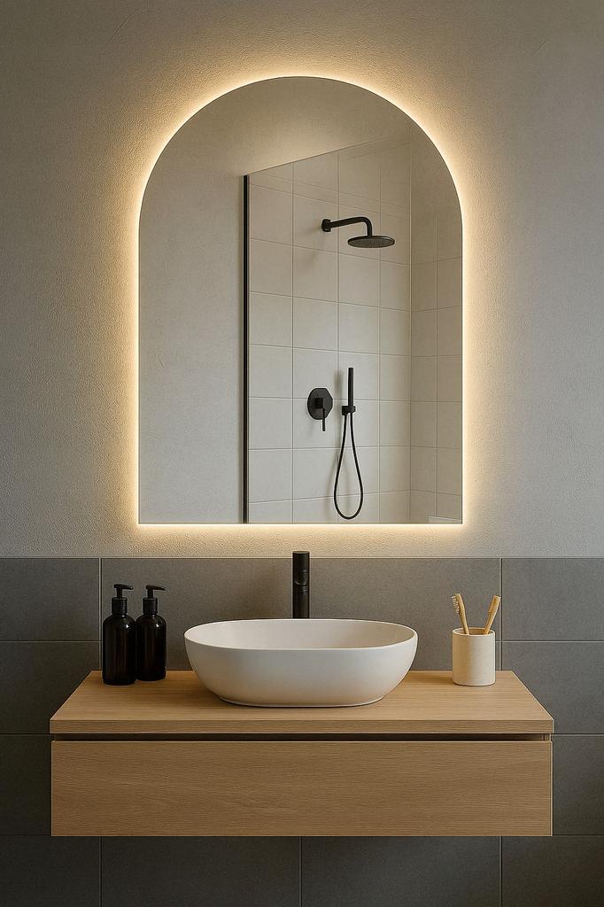 Led Mirror 40X80 Waterproof Ip65 Hanging Noa Irregular Shape
