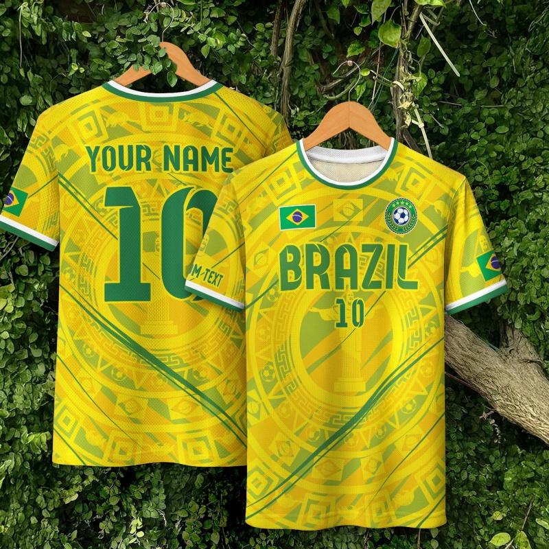 Brazilian Jerseys Pattern T-Shirt For Men Customized 3D Printed T Shirts Fashion