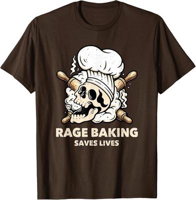 Rage Baking Saves Live Skull Funny Baker Cook Chef Unisex T-Shirt