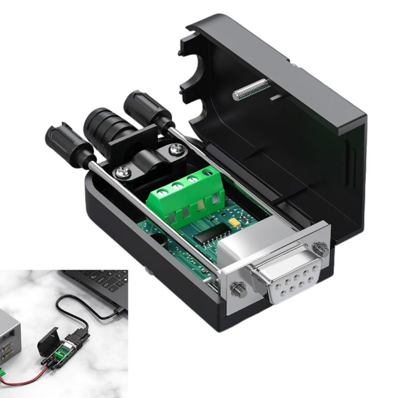RS232 toRS485 Converter Adapter Plugs And Play Support 1200M Communication Surge Protections For Industrial Equipment