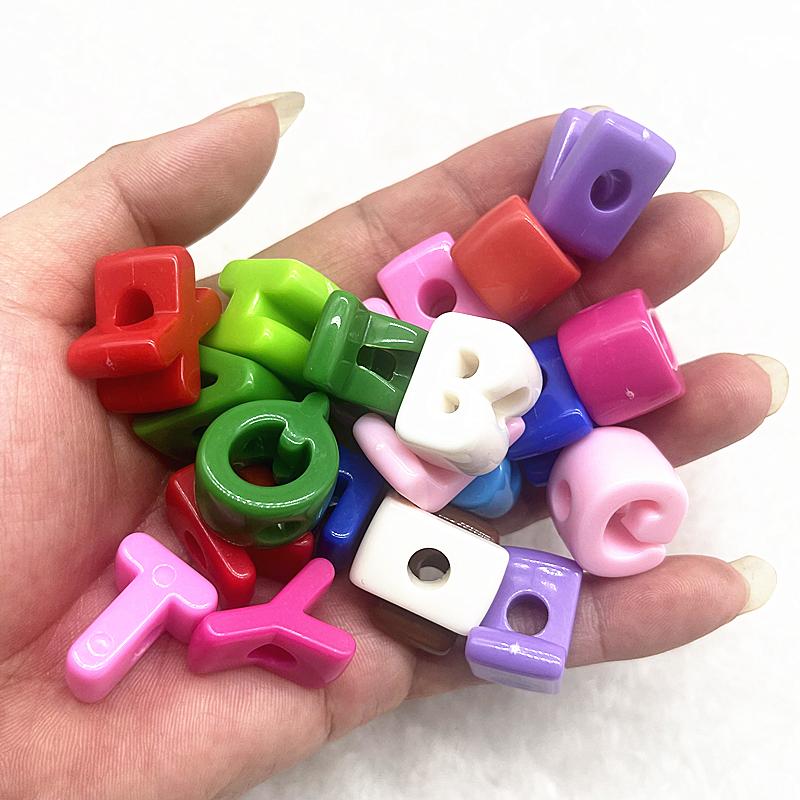 10pcs 20mm Mixed Alphabet Letter Beads Big Hole Charms Beads for Making Jewelry Diy Handmade Key Chain Accessories