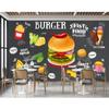 Burger Tapete Western Fast Food Restaurant Hintergrund Wandbild 3d Snackbar Pizza Industrielle Dekoration Wandpapier