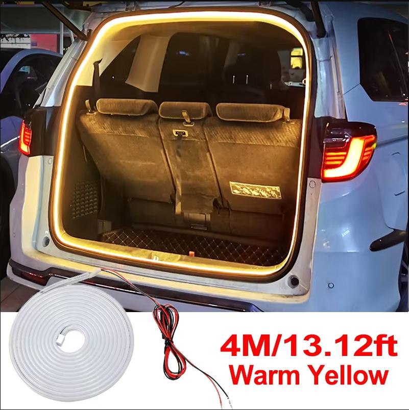 Tira de Luz LED para Maletero de Coche Detección Automática Iluminación de Maletero de Alto Brillo Luz Ambiental Decoración Interior Tira de Luces de Portón Trasero Universal para SUV/MPV