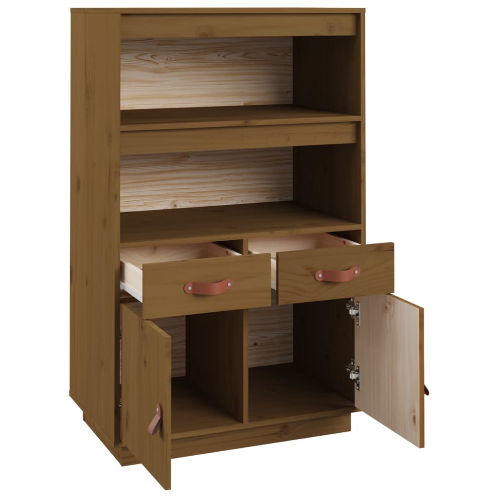Vidaxl Sideboard, Honey Brown, 67X40X108.5 Cm, Solid Pine Wood