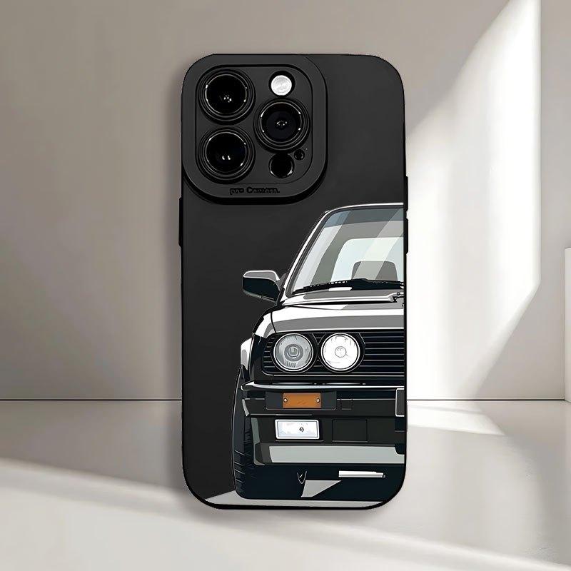 Black car design suitable for Phone Case For iPhone 17 Pro Max 16E 15 Pro 14 13 12 11 Mini AIR XS XR XS 8Plus anti drop and shoc iPhone17