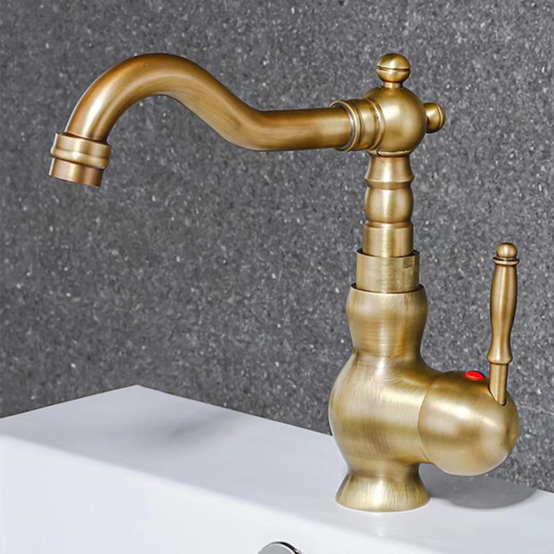 

Gold/Chrome Brass Bathroom Faucet Deck Mounted Single Handle Hot Cold Mixer Sink Tap Crane for Bathroom