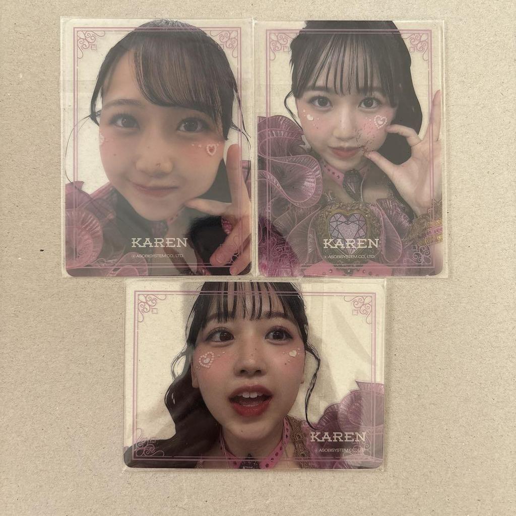 [USED] Matsumoto Karen Clear Trading Card 3-Piece Set