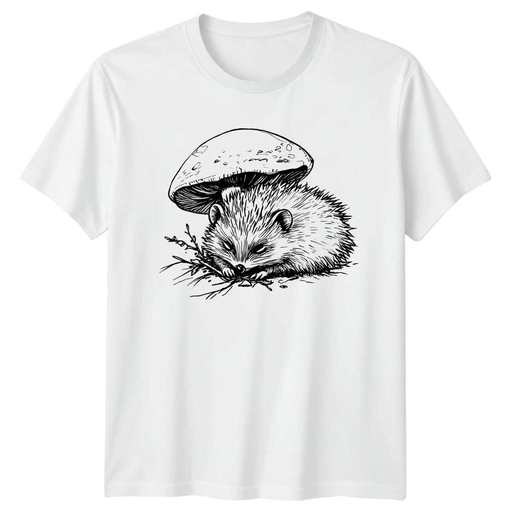 Resting Hedgehog Woodland Animals Unisexs TShirt Unisexs Tee Graphic Unisex Top S