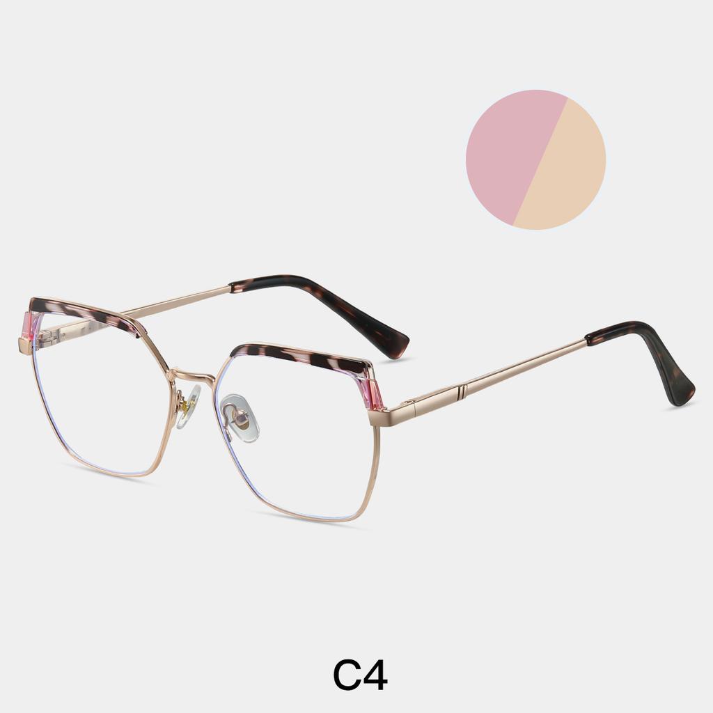 TR90 Luxury Myopia Glasses Anti Blue Light Prescription Short Sighted Eyeglasses Women Metal Frame