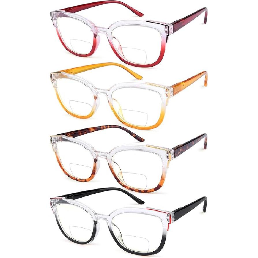 Eyekepper 4-pack Bifocal Reading Glasses Women Bi-focal Readers Two Tone 1.5 3.0 x