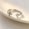 New Micro-diamond Cross Fashion 925 Sterling Silver Jewelry Opening Rings 02903