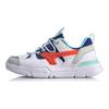 Chaussures Décontractées Li Ning Mark pour Femmes Basse en Cuir Blanc Bleu Rouge AGCQ054-1