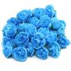 50 STÜCKE Simulation Rosenkopf Dekorativ Wiederverwendbar Seide Künstliche Rose Blume für Hochzeitsfeier Blau