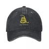 Steagul Gadsden Nu călca pe mine Libertarian Șapcă de baseball din denim Galben Pălării sport de exterior Cuplu Femei Șepci de baseball cu protecție solară